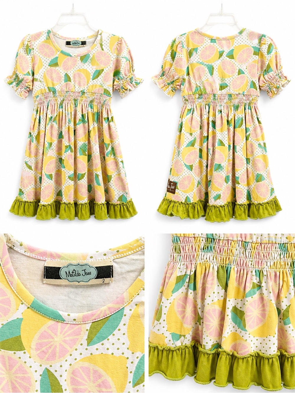 🍋 Matilda Jane Citrus Print Lap Dress 🍋  
Size 2